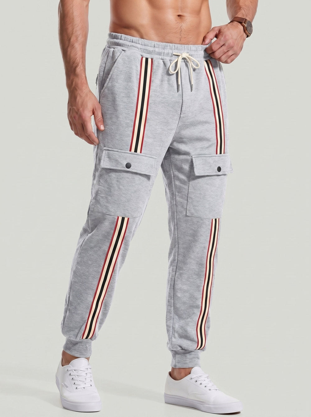 Jogger cargo à bandes contrastées — vue complémentaire du produit.