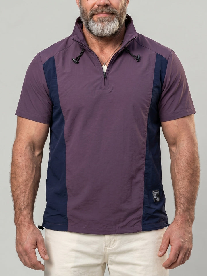 T-shirt d'été violet, vue portée de face
