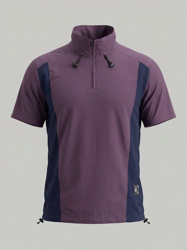 T-shirt d'été violet, vue de face à plat