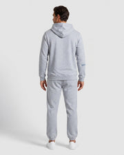 Ensemble sweat et jogging gris clair — vue portée de dos