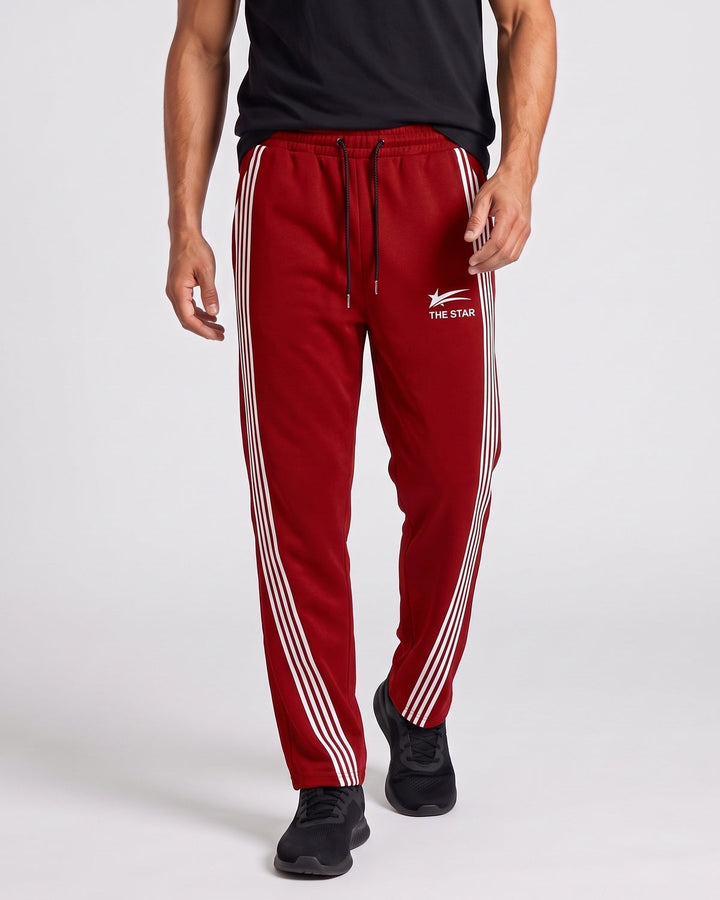 Pantalon jogging à bandes latérales, porté