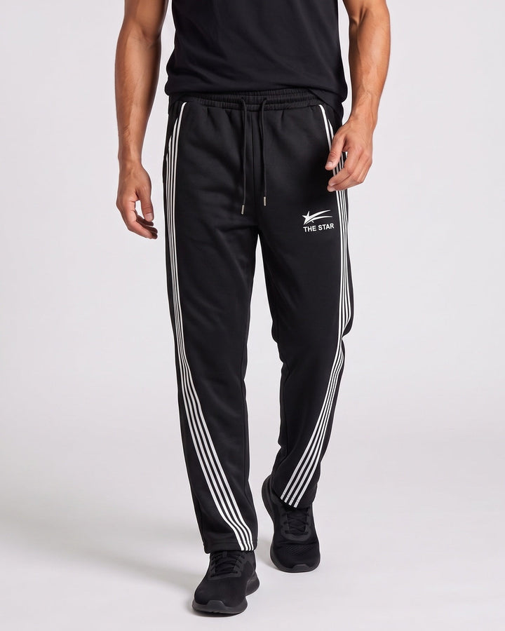 Pantalon jogging à bandes latérales, porté