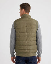Gilet poche zippée grandes tailles vert olive — vue portée de dos