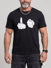 T-shirt noir uni à manches courtes — vue principale du produit.