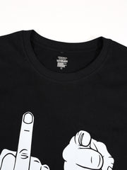 T-shirt noir uni à manches courtes — vue complémentaire du produit.