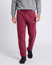 Pantalon jogging cordon poches zippées bordeaux — vue de face