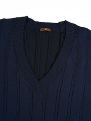Gilet en maille sans manches à col V — vue de côté
