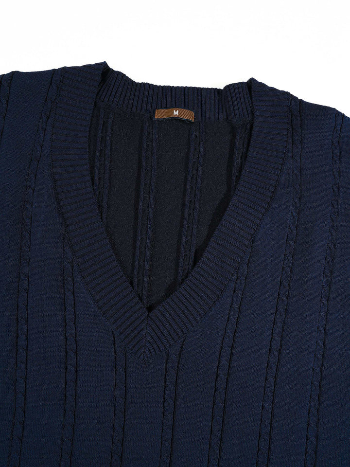 Gilet en maille sans manches à col V — vue de côté