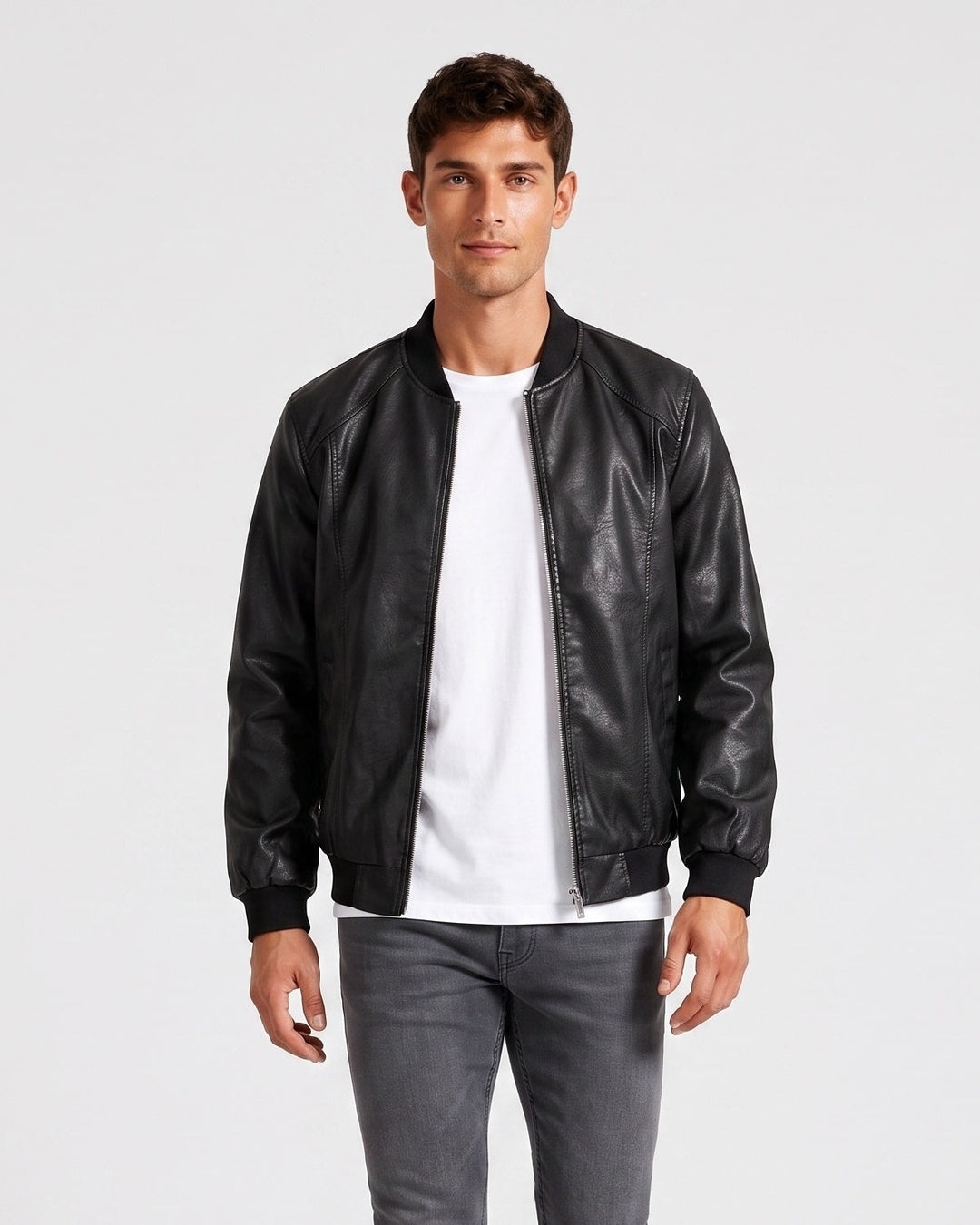Blouson noir décontracté — vue de face