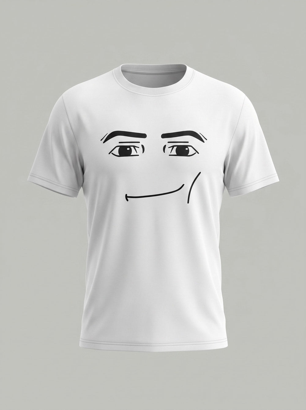 T-shirt imprimé à col rond blanc, vue de face