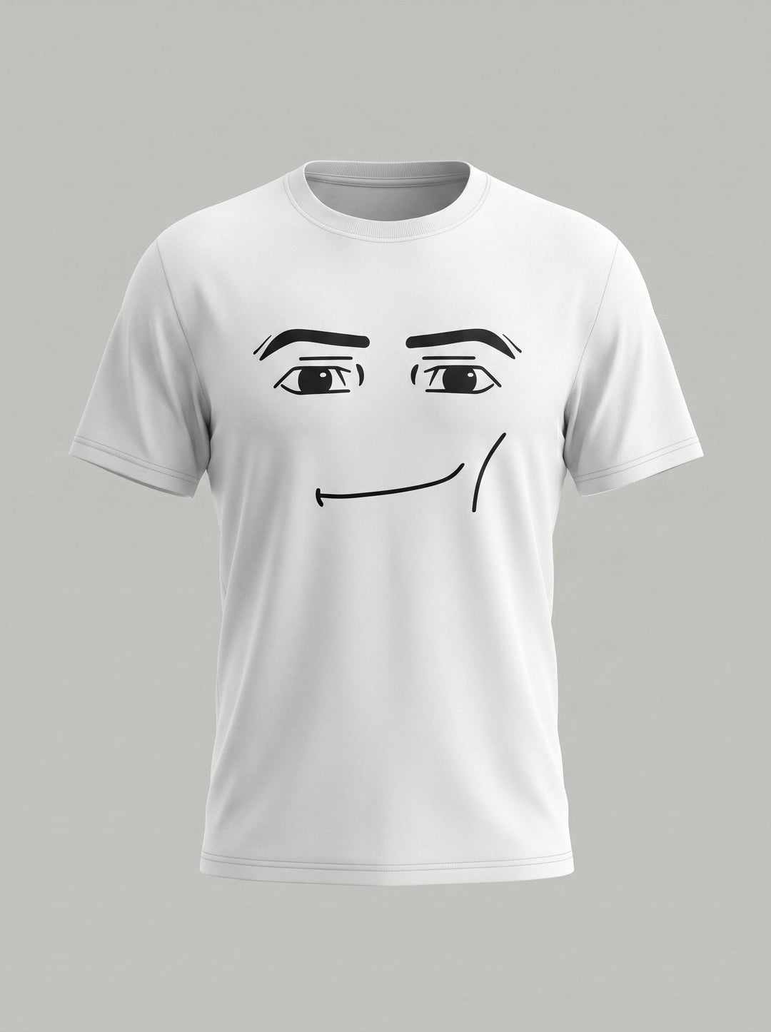 T-shirt imprimé à col rond blanc, vue de face