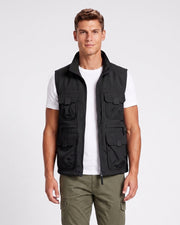 Gilet à poche zippée noir — vue de face
