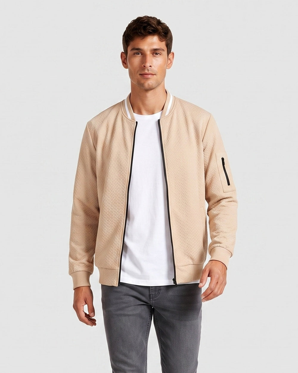 Blouson style baseball, porté