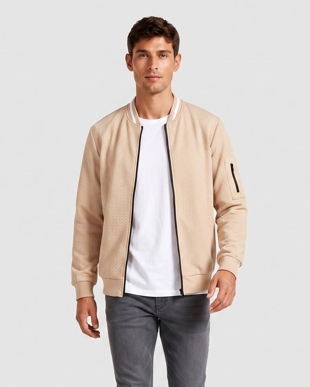 Blouson style baseball, porté