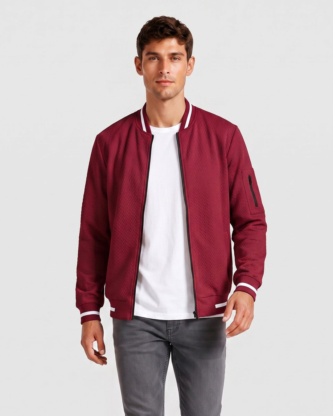 Blouson style baseball, porté