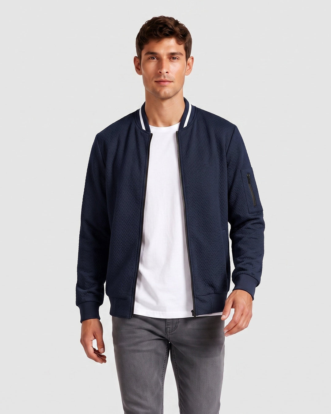 Blouson style baseball, porté