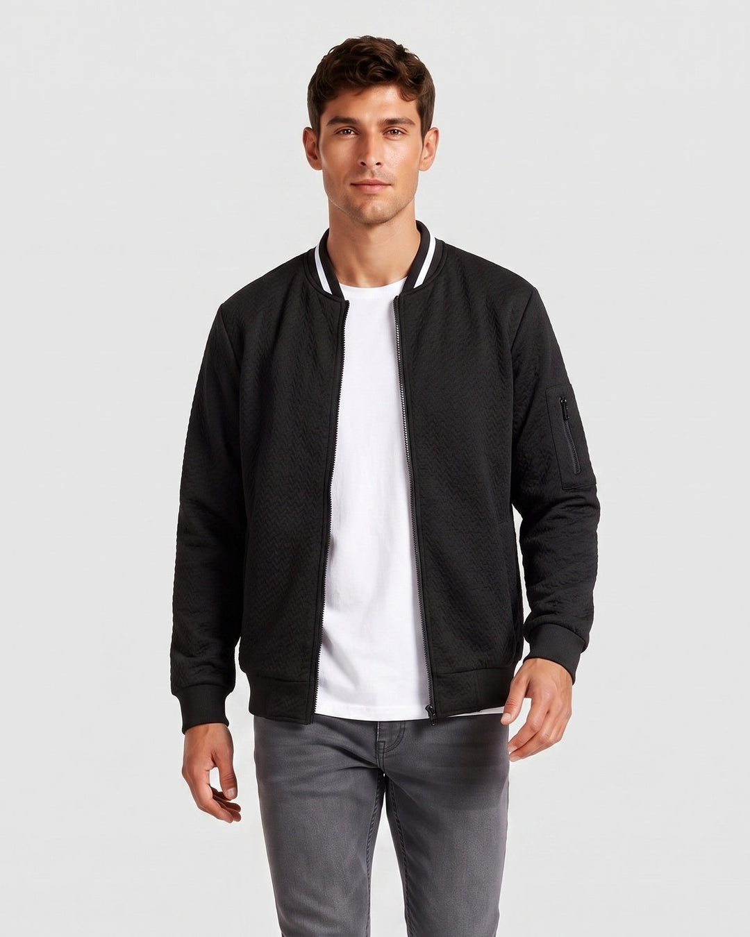 Blouson style baseball, porté