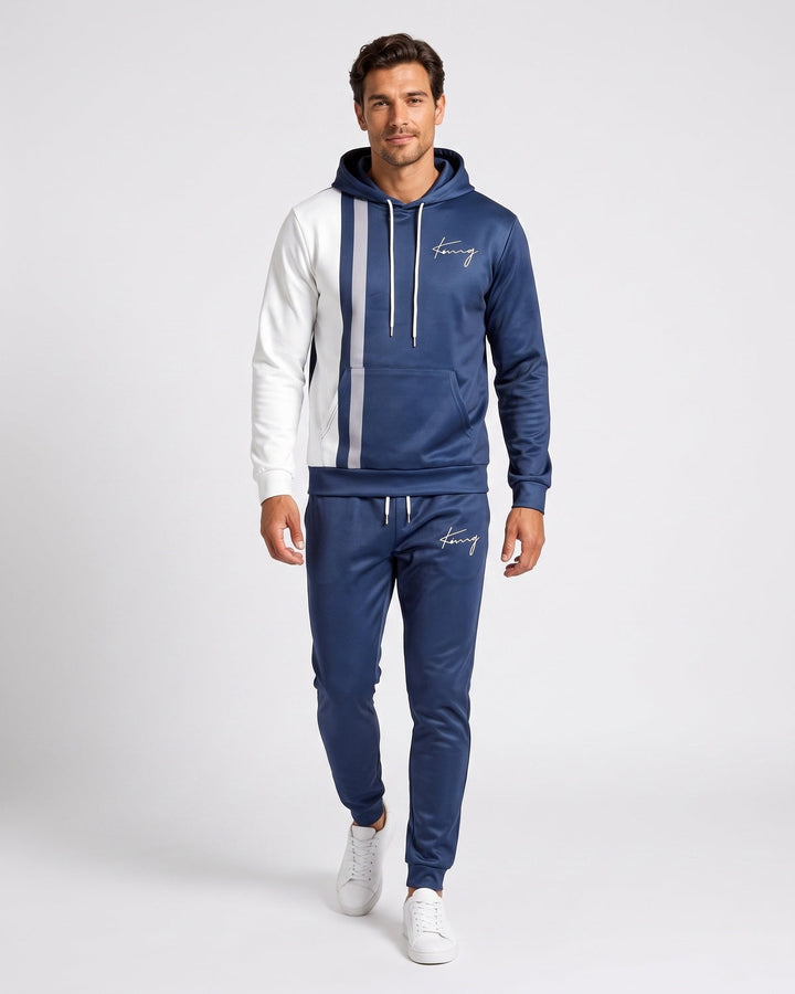 Ensemble sweat à capuche bicolore — vue de face