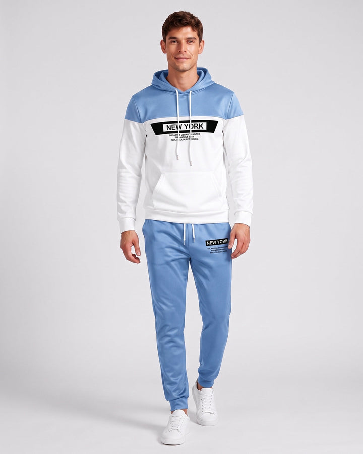 Ensemble sweat et jogging bleu ciel — vue de face