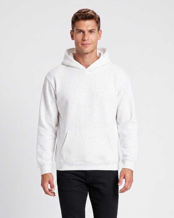 Sweat à capuche à sequins blanc — vue de face