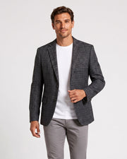 Veste de costume gris anthracite à carreaux, vue portée de face