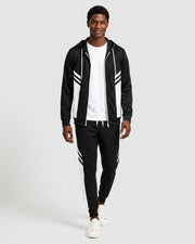 Ensemble jogging à capuche noir — vue portée de face