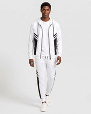 Ensemble jogging à capuche blanc — vue portée en pied