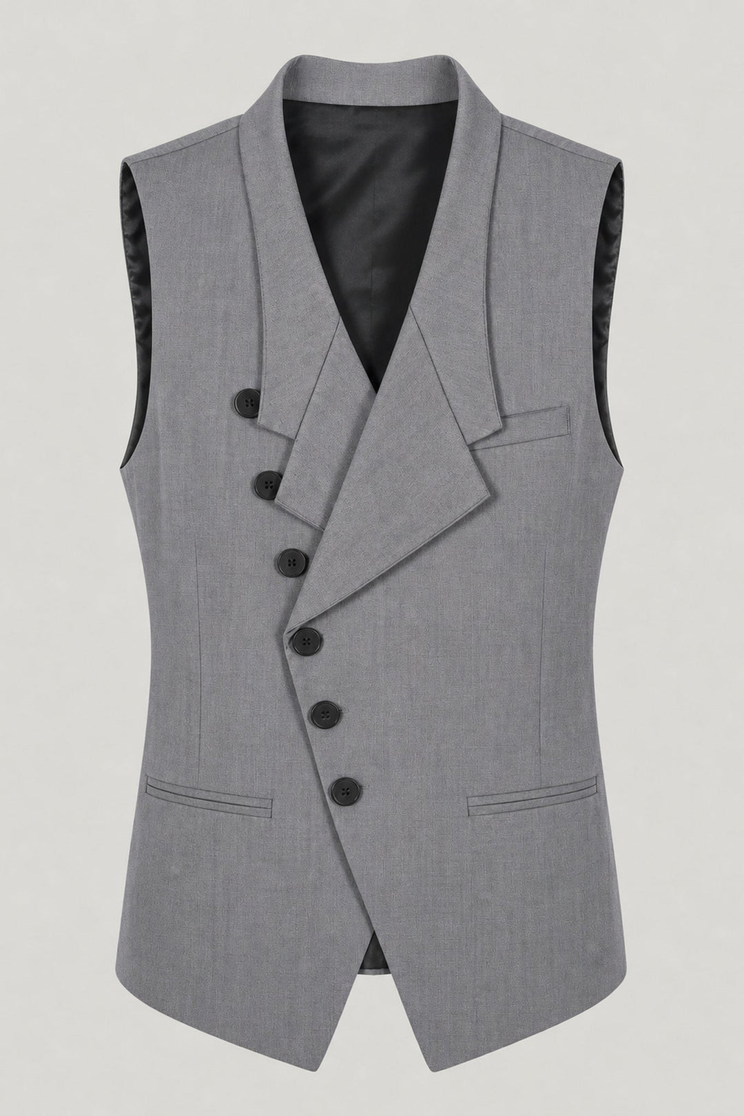 Gilet de costume boutonné gris — vue de face