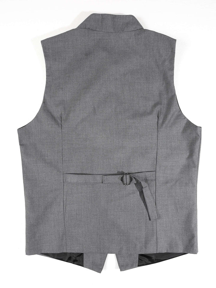 Gilet de costume boutonné gris — vue de dos
