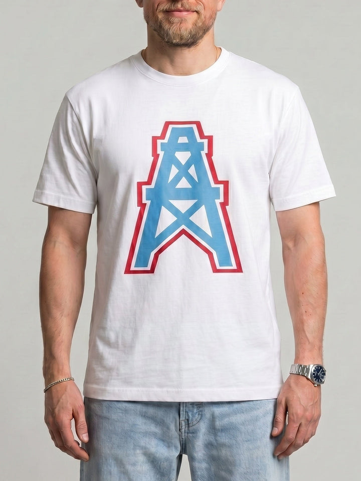 T-shirt blanc décontracté, vue portée de face