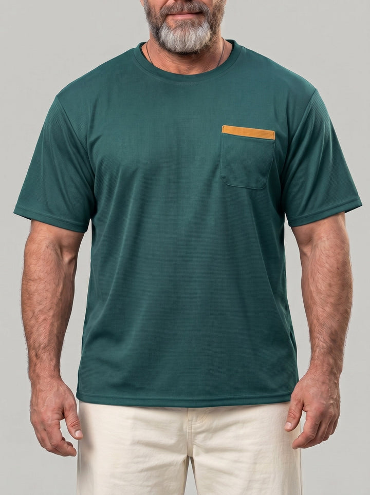 T-shirt en maille gaufrée — vue de trois-quarts