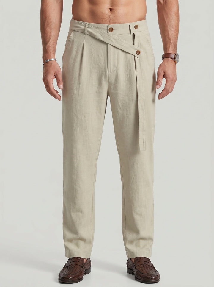 Pantalon coupe ample, porté