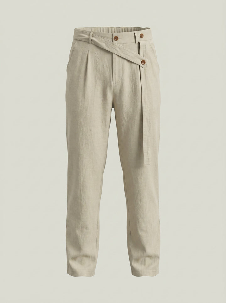 Pantalon coupe ample, porté