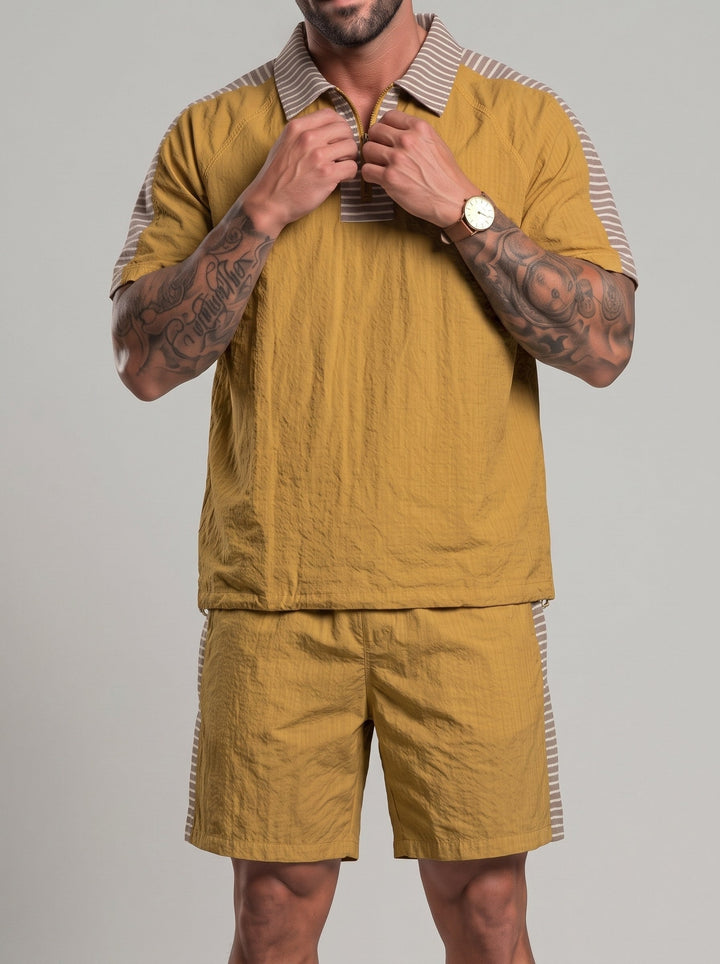 Ensemble haut demi-zip et short — vue complémentaire du produit.