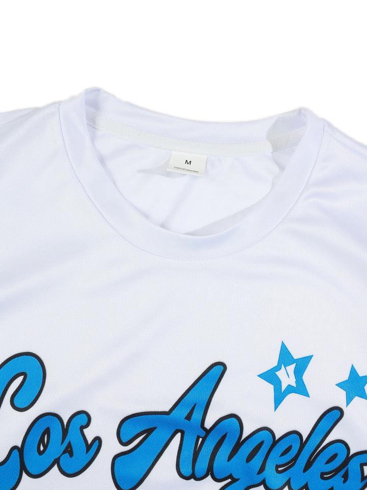Ensemble coordonné bleu, détail de l'encolure
