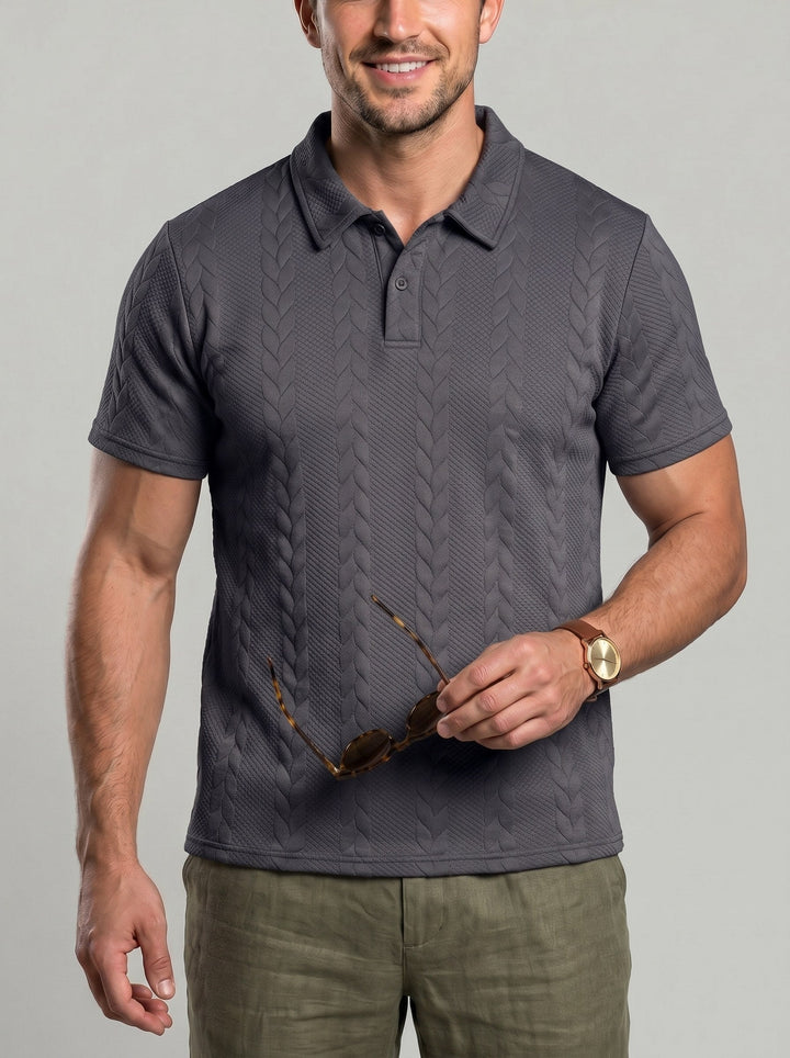 Polo en maille texturée — vue de dos