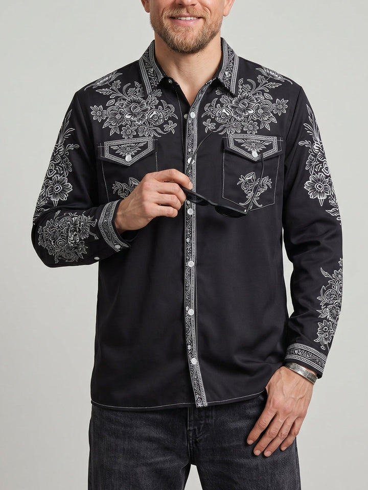 Chemise à motifs contrastés — vue principale du produit.