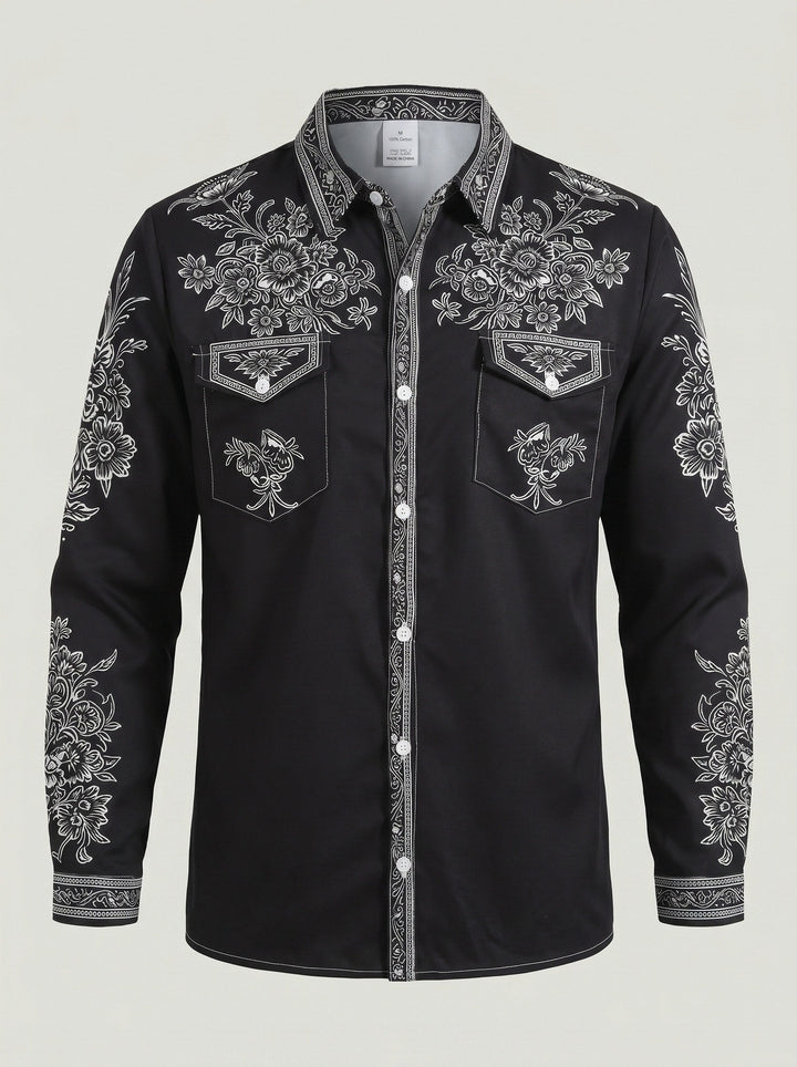 Chemise à motifs contrastés — vue complémentaire du produit.