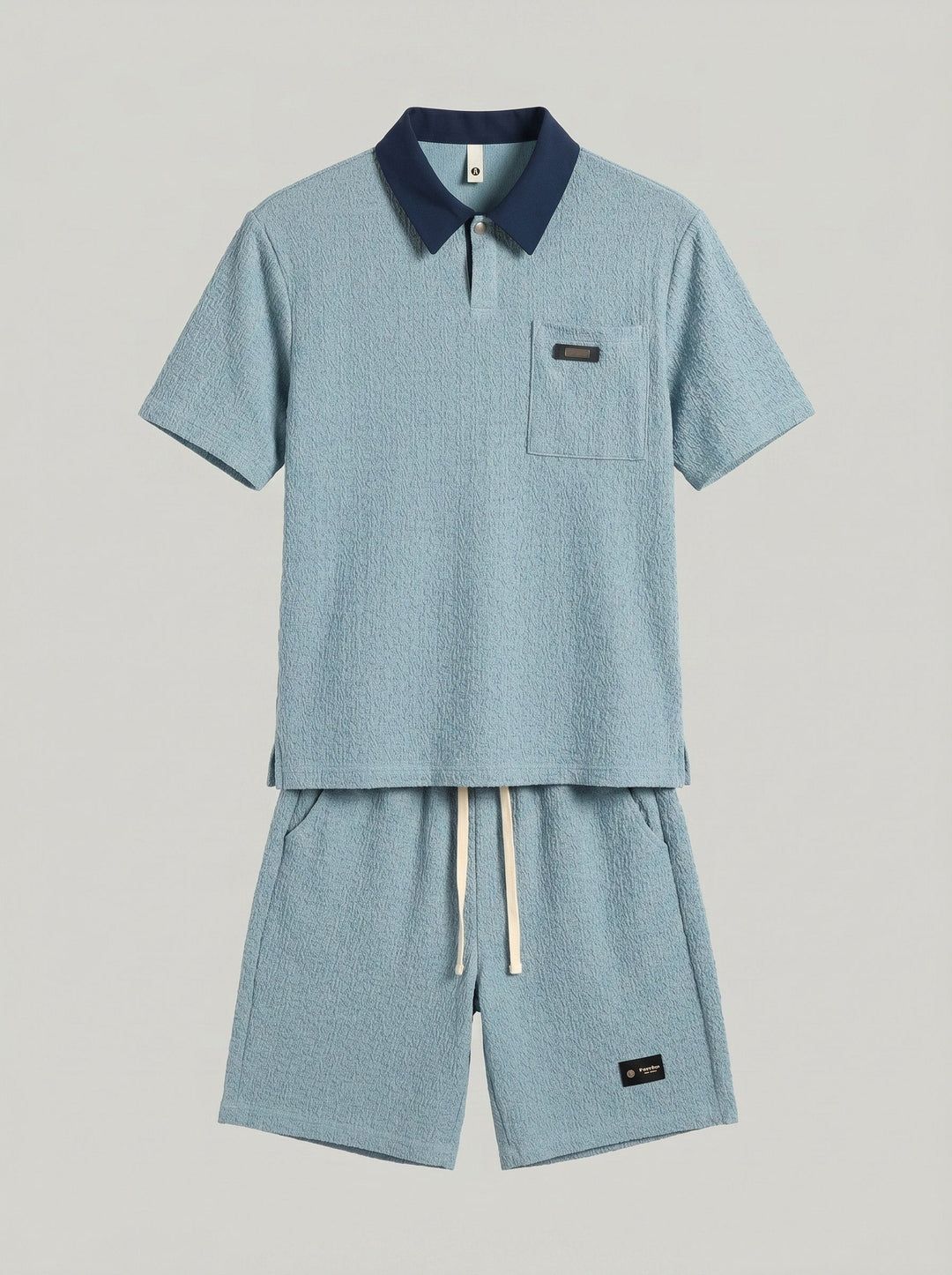 Ensemble polo à blocs de couleur et short — vue complémentaire du produit.