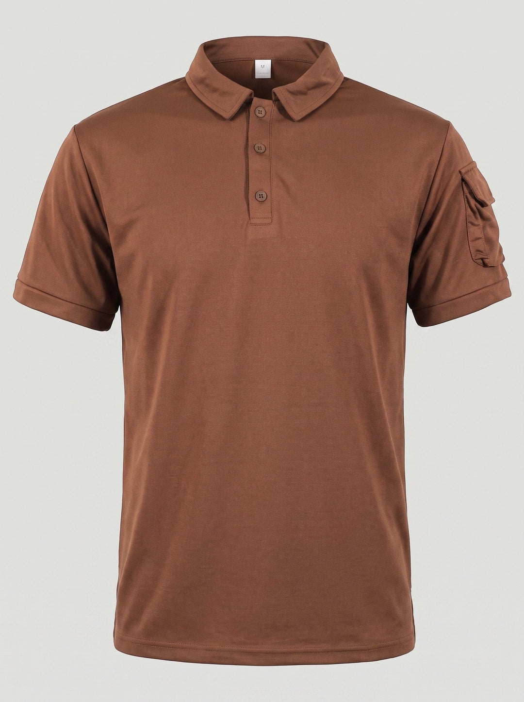 Polo uni à poche sur la manche — vue complémentaire du produit.