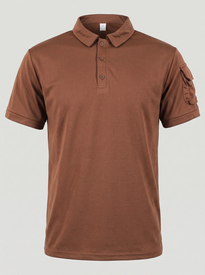 Polo uni à poche sur la manche — vue complémentaire du produit.