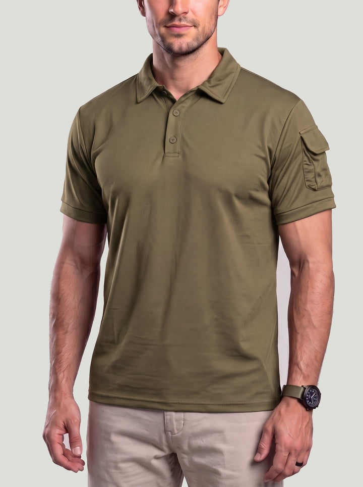 Polo uni à poche sur la manche — vue complémentaire du produit.