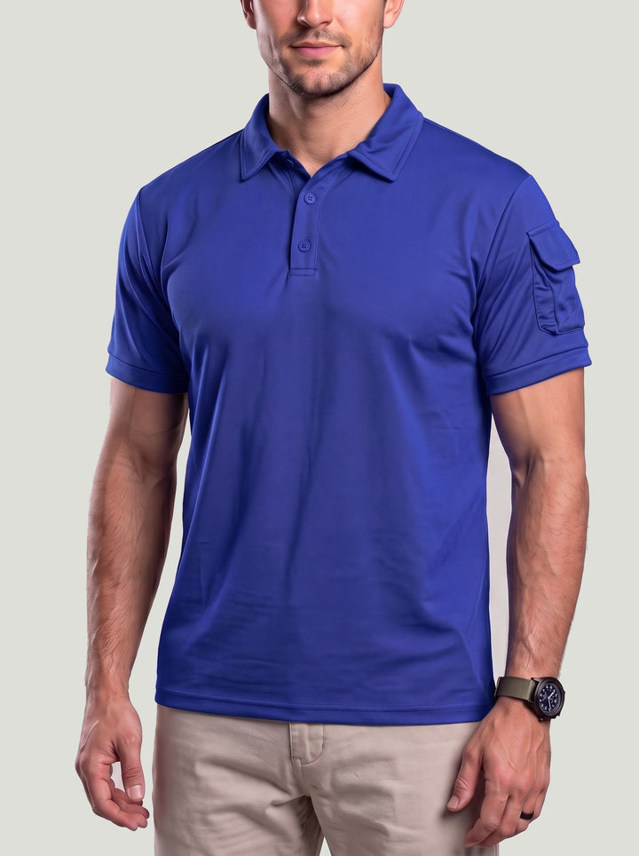 Polo uni à poche sur la manche — vue complémentaire du produit.