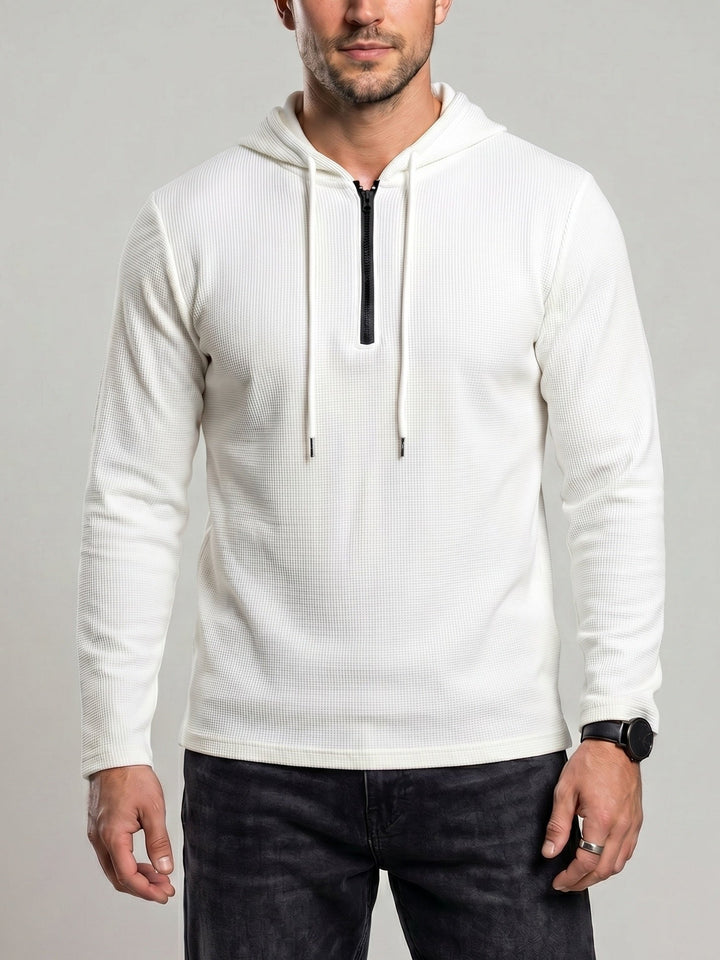 Sweat gaufré à ouverture demi-zip — vue de face