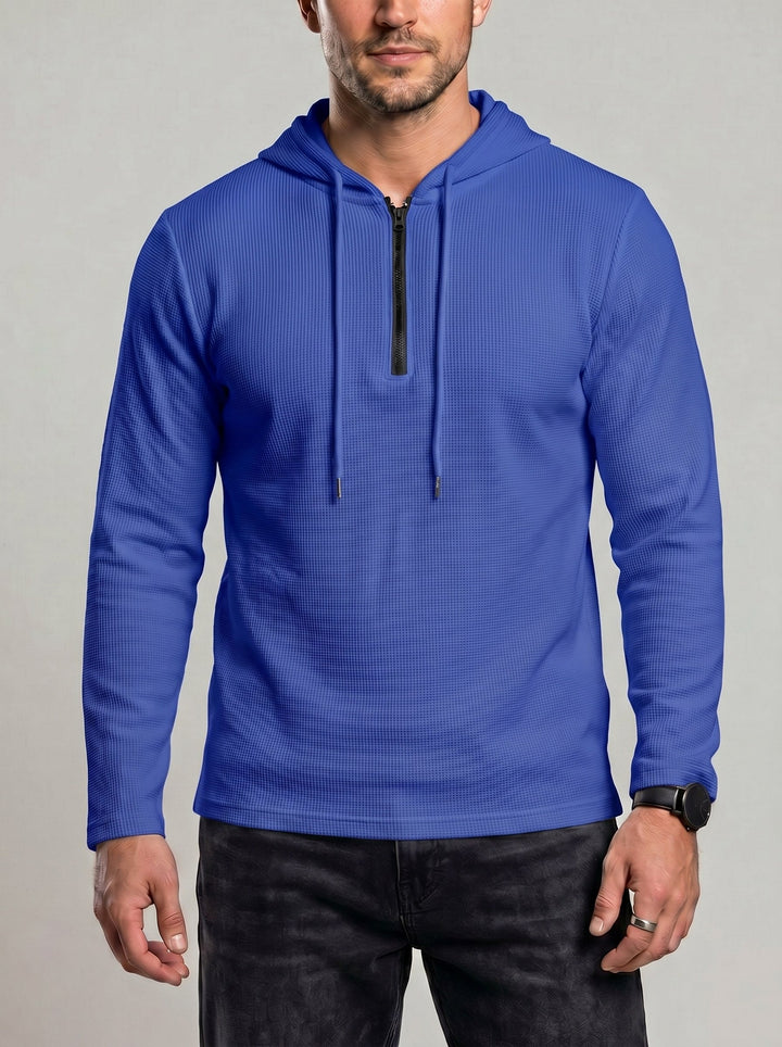 Sweat gaufré à ouverture demi-zip — vue de côté
