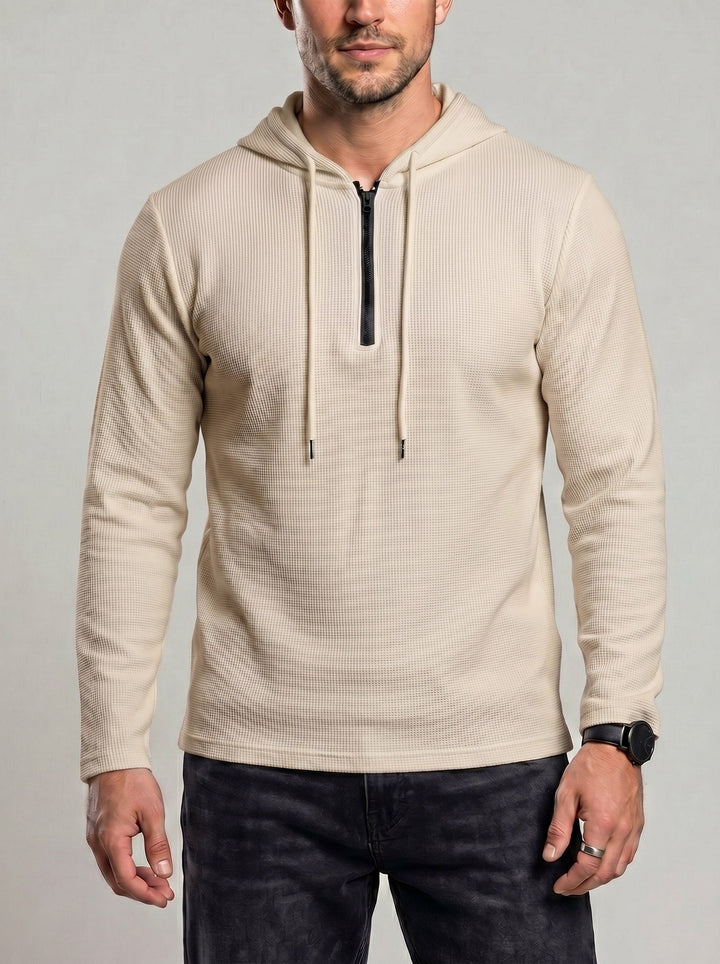 Sweat gaufré à ouverture demi-zip — vue de dos