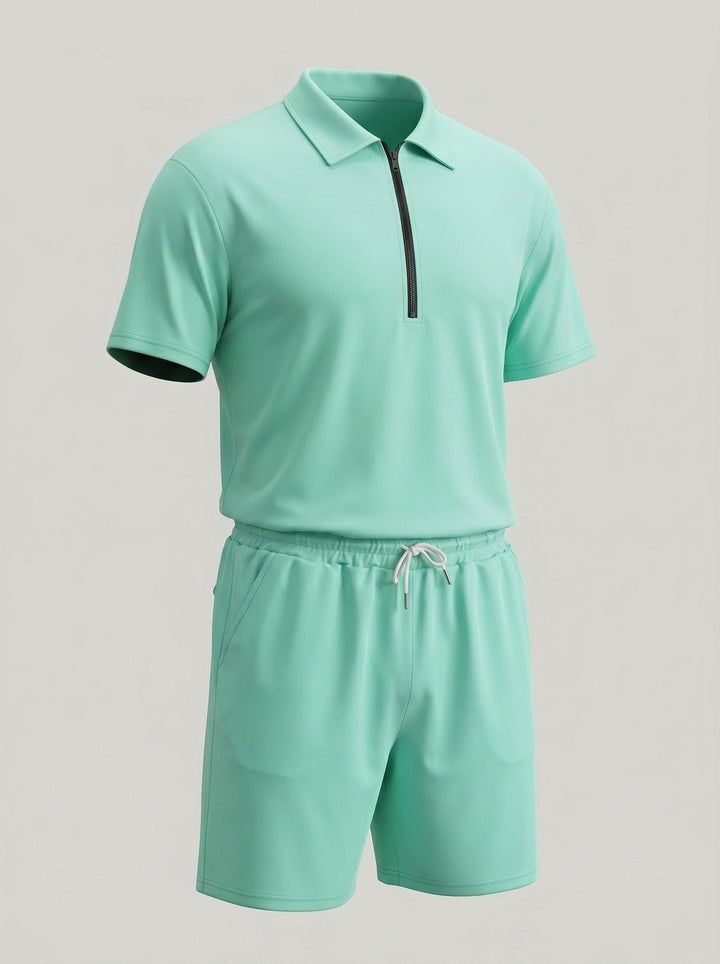 Ensemble haut demi-zip et short — vue complémentaire du produit.