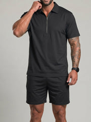 Ensemble haut demi-zip et short — vue complémentaire du produit.