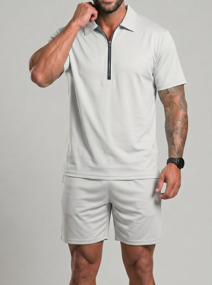 Ensemble haut demi-zip et short — vue complémentaire du produit.