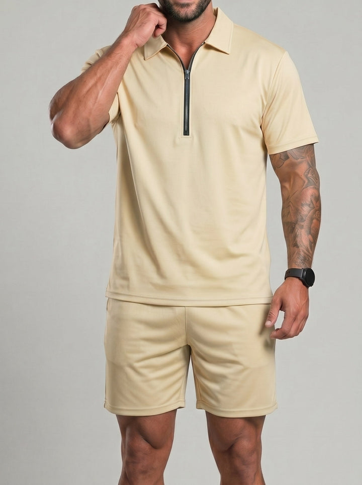 Ensemble haut demi-zip et short — vue complémentaire du produit.